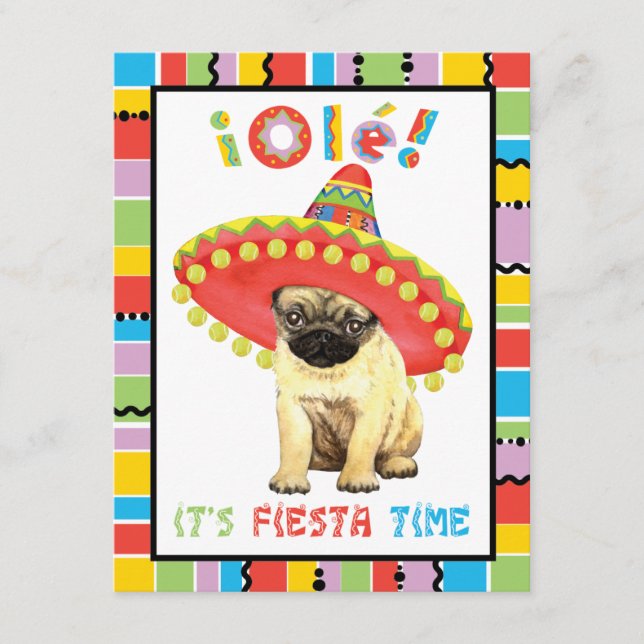 Invitación Fiesta Pug (Anverso)