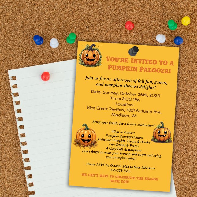 Invitación Fiesta Pumpkin Palooza (Subido por el creador)