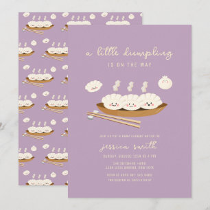 Invitación Fiesta Purple Kawaii Stream Bao Dumpling Baby Show