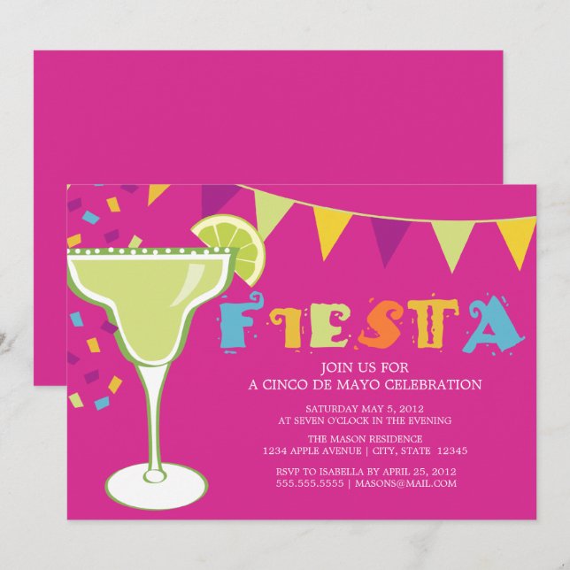 Invitación Fiesta| Púrpura (Anverso / Reverso)