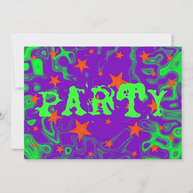 Invitación 'Fiesta' púrpura espeleada (Anverso)