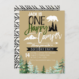 Invitación Fiesta que acampa del 1r cumpleaños del campista
