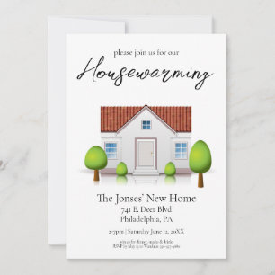 Invitación Fiesta que calienta el hogar Nueva dirección de ca