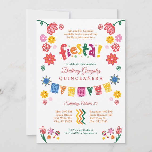 Invitación Fiesta Quinceañera (Anverso)