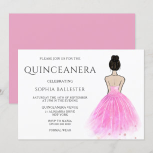 Invitación Fiesta Quinceanera Chica de vestimenta de la Princ