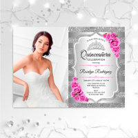 Fiesta Quinceanera Con Foto - Rosa Plata