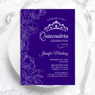 Invitación Fiesta Quinceanera de color morado