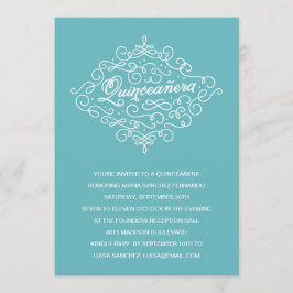 Invitación Fiesta Quinceanera de color turquesa