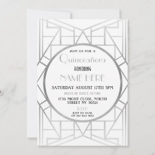Invitación fiesta Quinceanera Gatsby en 1920