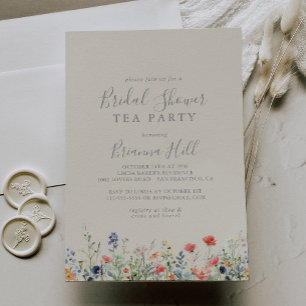 Invitación Fiesta radiante de té de flores silvestres