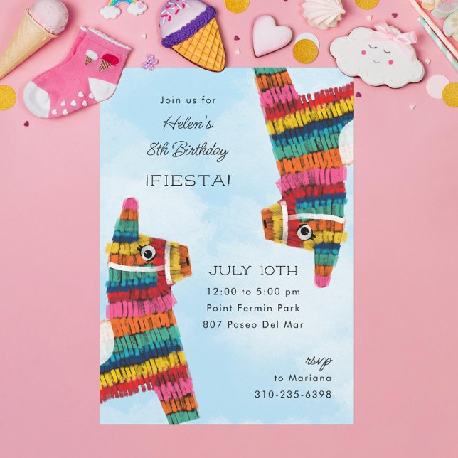 Invitación Fiesta Rainbow Llama Piñata (Subido por el creador)
