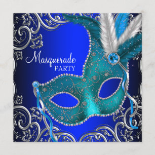 Invitación Fiesta real y azul de plata