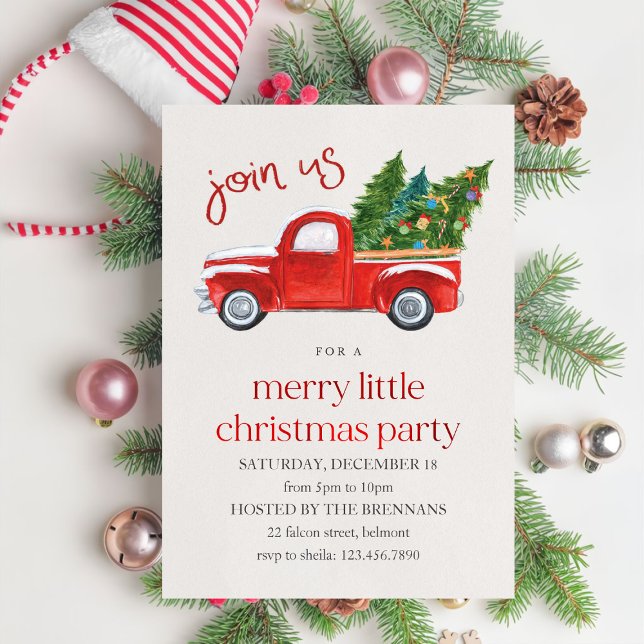 Invitación Fiesta Red Track l Merry Little Navidades (Subido por el creador)