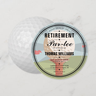 Invitación Fiesta Redonda de Jubilación de Golf con Estilo