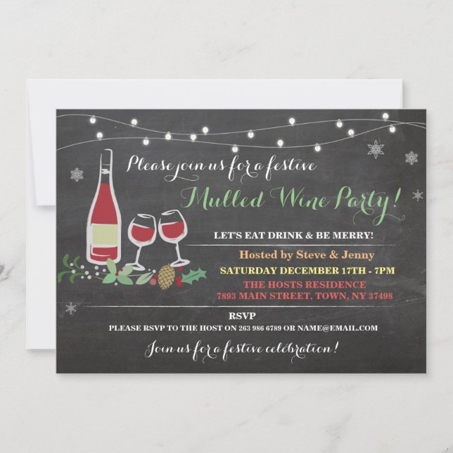Invitación Fiesta reflexionado sobre bebida del hielo del (Anverso)