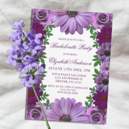Invitación Fiesta Regal Purple Floral Bachelorette