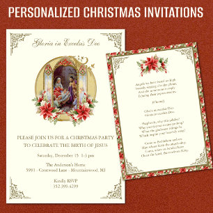 Invitación Fiesta religiosa de cumpleaños de Navidad para Jes