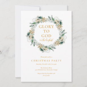 Invitación Fiesta religiosa de Navidad con vegetación inverna