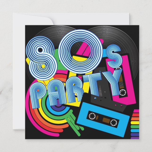 Invitación Fiesta retro (Anverso)