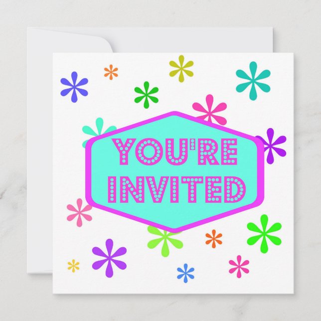 Invitación Fiesta retro (Anverso)