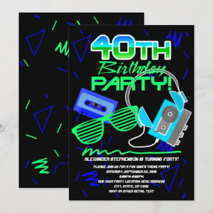 Invitación fiesta Retro 40 de los años 80