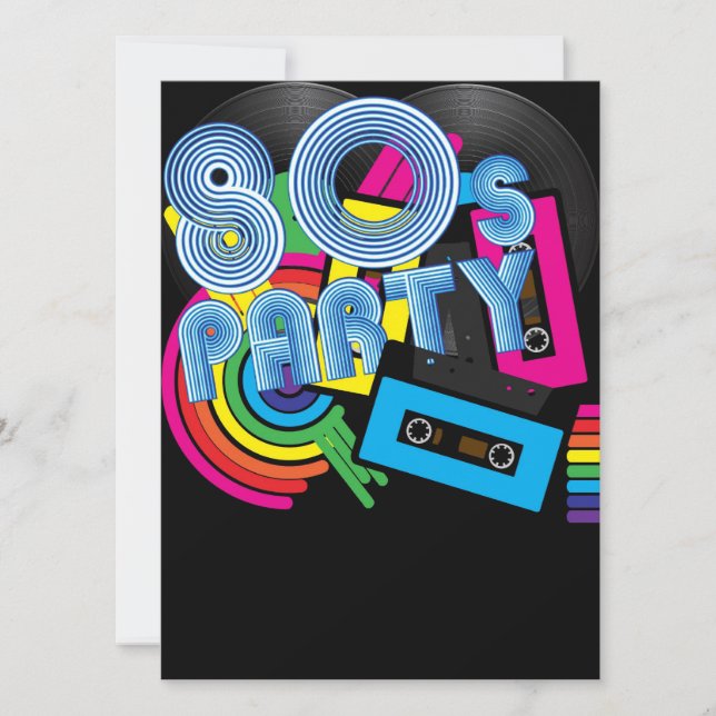 Invitación Fiesta retro 80 (Anverso)