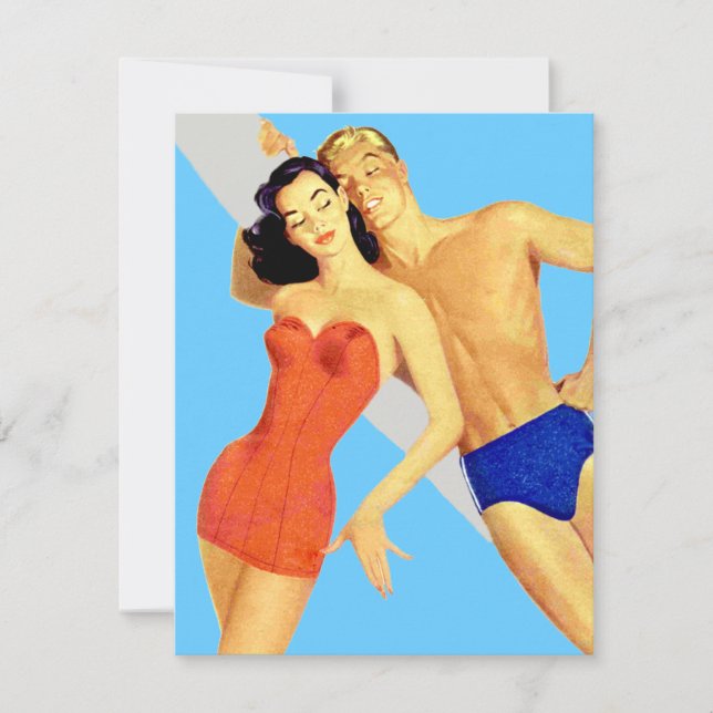 Invitación Fiesta Retro Beach (Anverso)