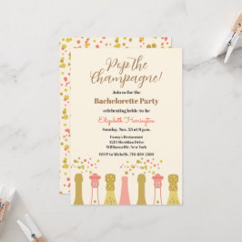 Invitación Fiesta Retro Champagne Vintage Guay Bachelorette