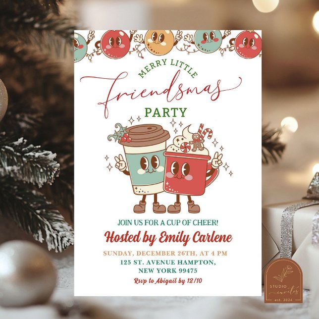 Invitación Fiesta Retro de Amigosmas de Cheer Navideño (Subido por el creador)