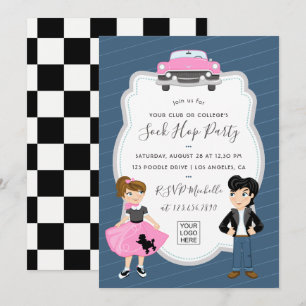 Invitación Fiesta Retro de Calcetines Corporativa/Club/Colegi
