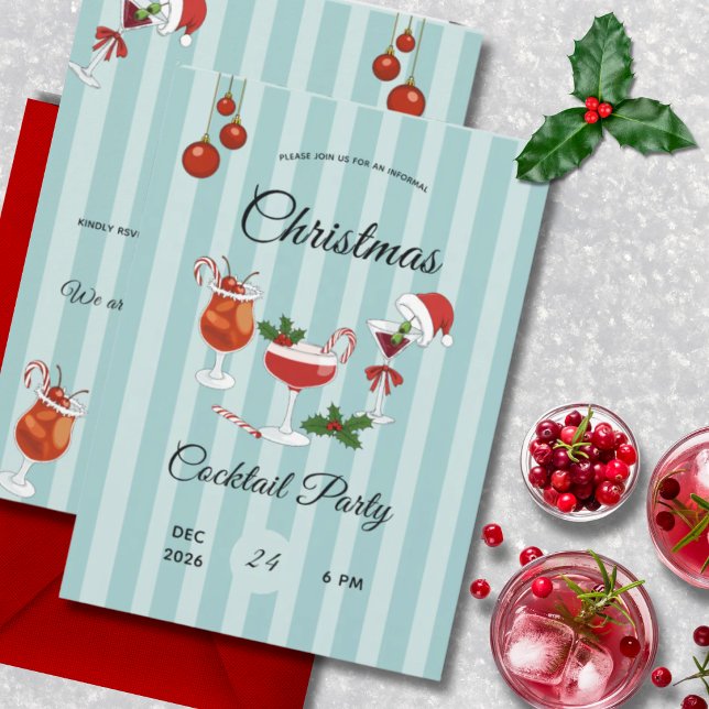 Invitación Fiesta Retro de Cóctel de Navidad  (Subido por el creador)