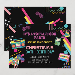 Invitación Fiesta Retro de Disco de los 80 Me Encantan los 80