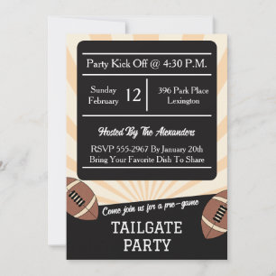 Invitación Fiesta Retro de Fútbol Americano en la Cola de la 