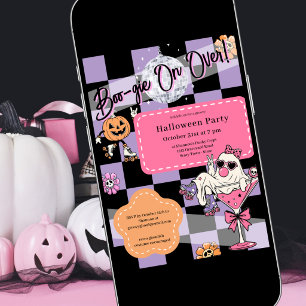Invitación Fiesta Retro de Halloween Boo-gie