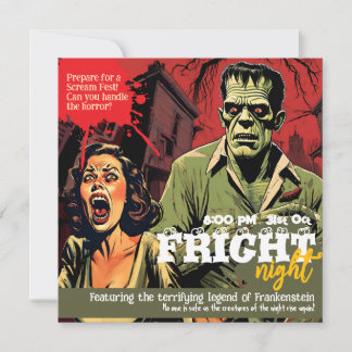 Invitación Fiesta Retro de Halloween de Terror Vintage Franke