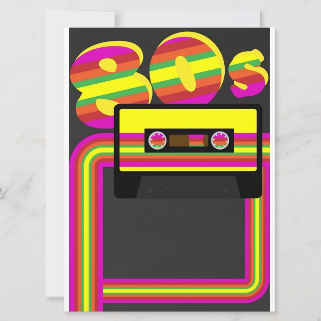 Invitación Fiesta retro de los años 80 (Anverso)