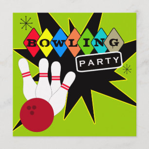 Invitación Fiesta retro de los bolos