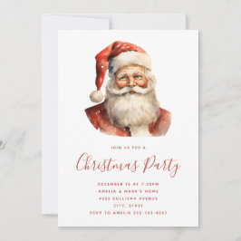 Invitación Fiesta Retro de Navidad de Santa Claus