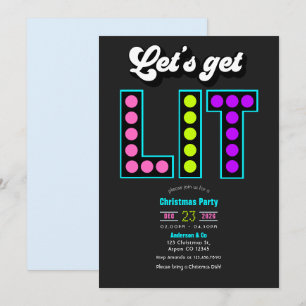 Invitación Fiesta Retro de Navidad Frostbyte Lets Get Lit
