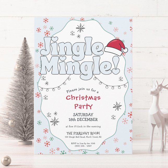 Invitación Fiesta Retro de Navidad Jingle Mingle  (Subido por el creador)