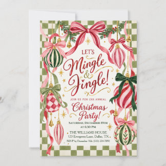 Invitación Fiesta Retro de Navidad Mingle and Jingle 