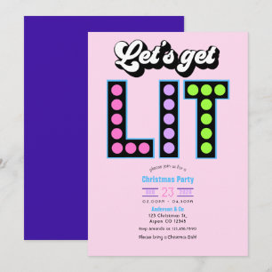 Invitación Fiesta Retro de Navidad Sugar Rush Let's Get Lit