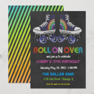 Invitación Fiesta Retro de Patinaje sobre Ruedas