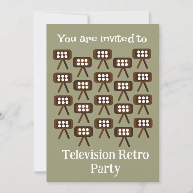 Invitación Fiesta retro de televisión (Anverso)