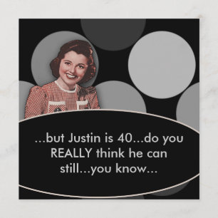 Invitación Fiesta Retro Divertida de Cumpleaños número 40 de 