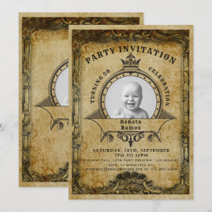 Invitación Fiesta retro fotográfico de cumpleaños número 50
