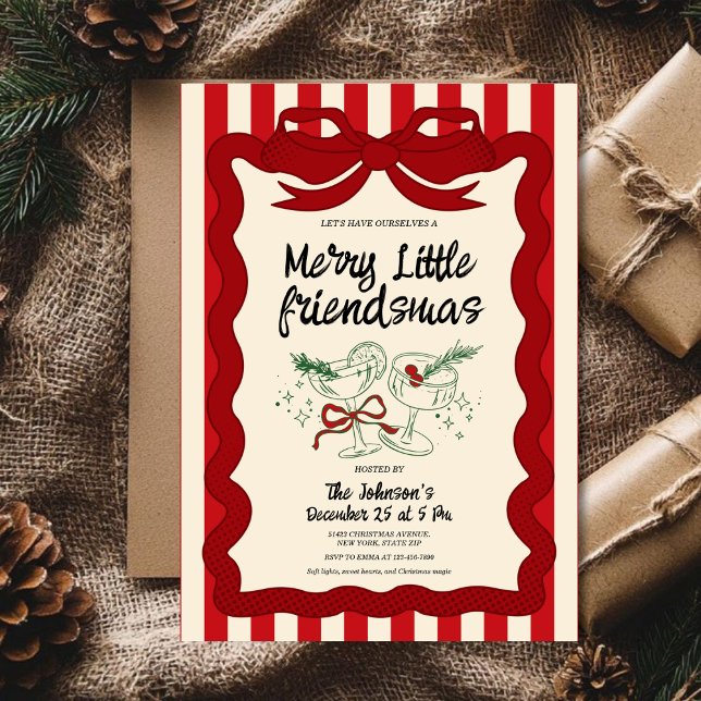 Invitación Fiesta Retro Friendsmas (Subido por el creador)