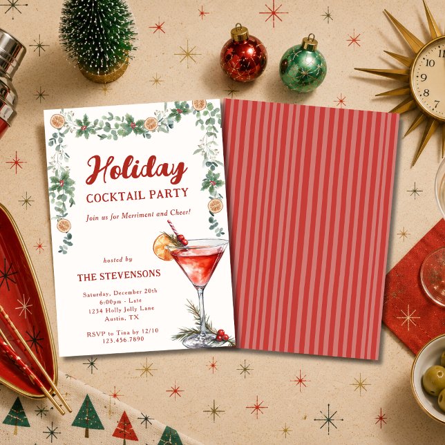 Invitación Fiesta Retro Martini de Navidad Cocktail Party (Subido por el creador)