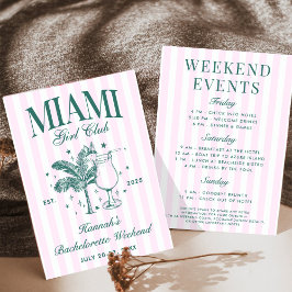 Invitación Fiesta Retro Moderna de Bachelorette de Miami Rosa