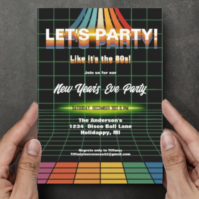 Invitación Fiesta retro Nochevieja me encanta los años 80 (Subido por el creador)